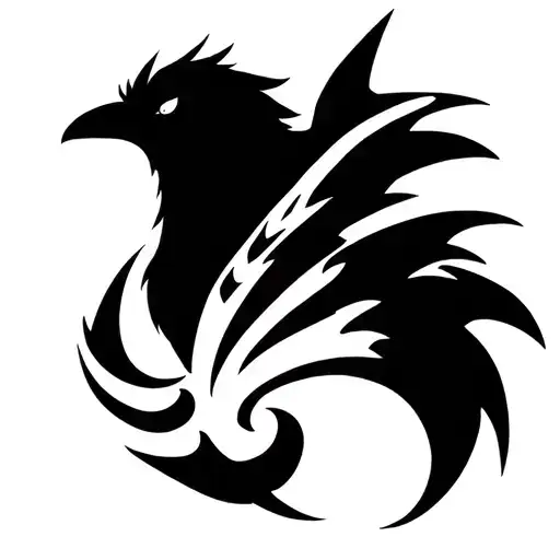 ANIME FAIRY TAIL SYMBOL MIXED WITH RAVEN tattoo design idea