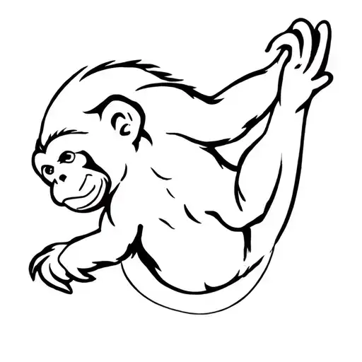 monkey playing tattoo design idea