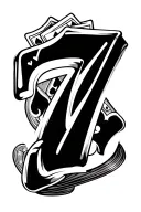 777 symbol within a casino gambling themed tattoo tattoo design idea