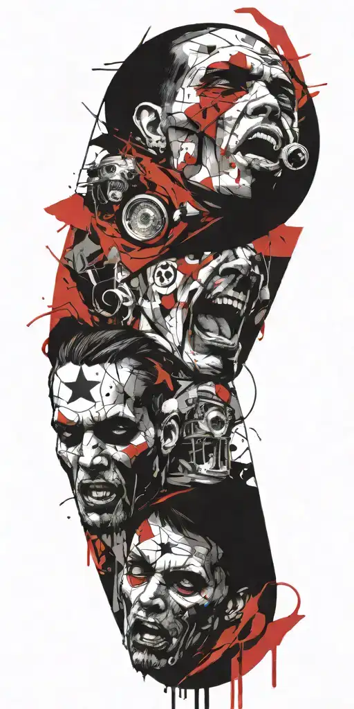 comic strip tattoo design idea