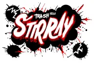 cloud and lightning bolt striming with word stormy tattoo design idea