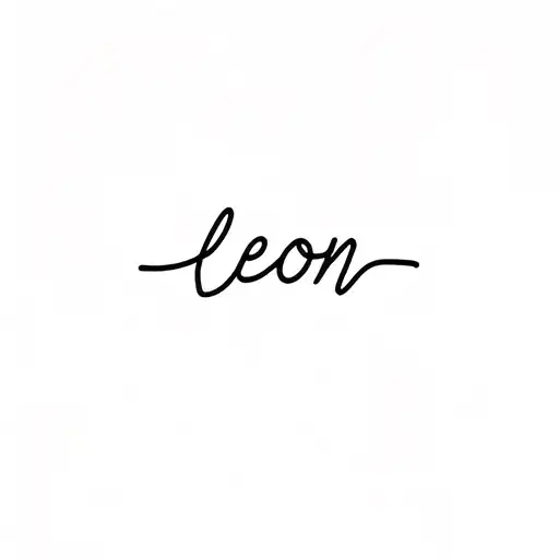 "leon" simple lines tattoo design idea
