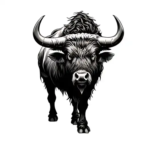steel ox on forearm tattoo. I want the ox with a full body with its head near my wrist and its bum near my elbow  tattoo design idea