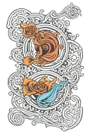 aquarius and virgo symbol tattoo design idea