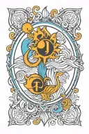 aquarius and virgo symbol tattoo design idea