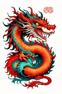 dragon red tattoo design idea
