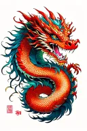 dragon red tattoo design idea