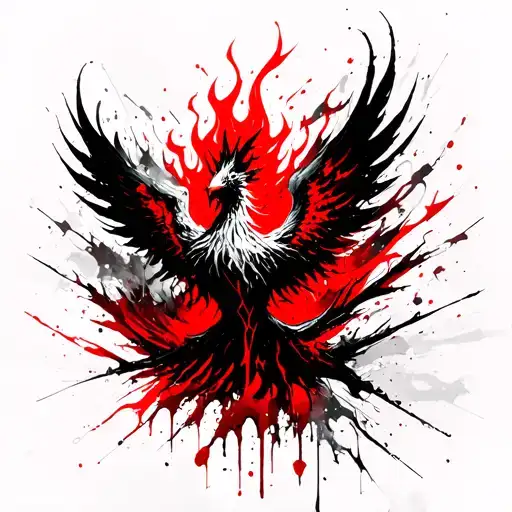 Phoenix rising flame tattoo design idea