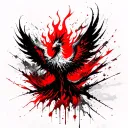 Phoenix rising flame tattoo design idea