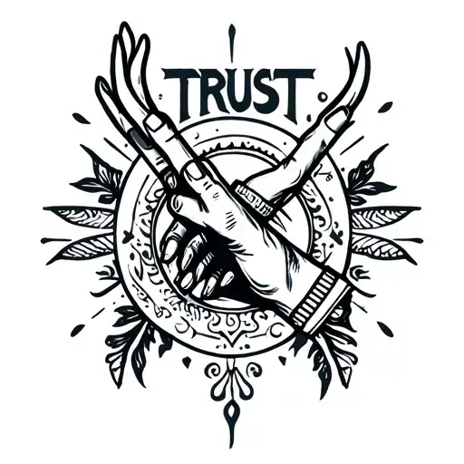 trust no one hand tattoo tattoo design idea