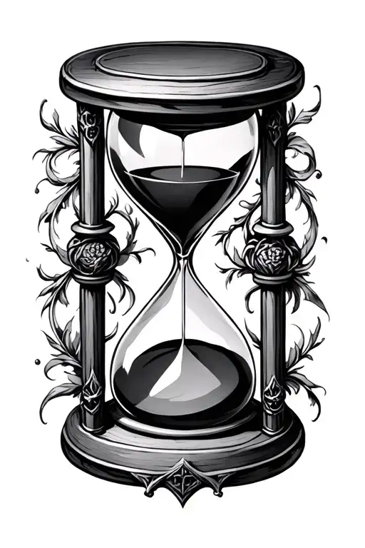 hourglass gothic tattoo design idea