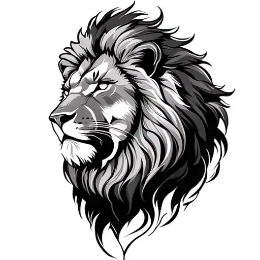 lion and mood tattoo design idea