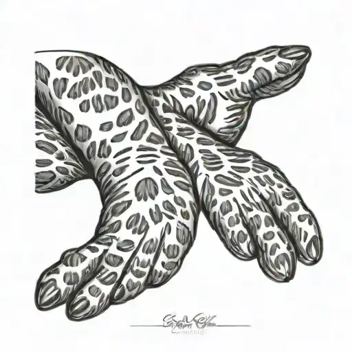 Cat paws connected line tattoo design tattoo design idea