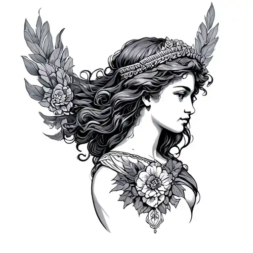 Greek Goddess Circe tattoo design idea