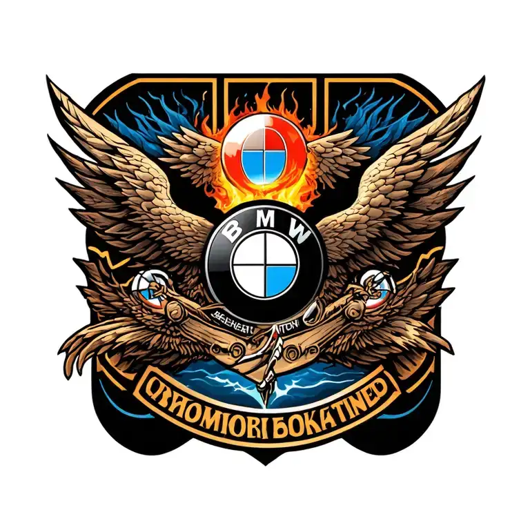 bmw logo incorporating elements tattoo design idea