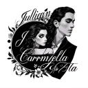 "Julian" & "Carmella", created for a tattoo design. One name reads as the other when flipped tattoo design idea