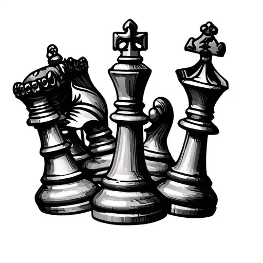 chess piece queen tattoo design idea