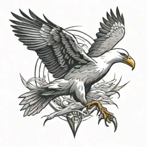flying albatross tattoo design idea