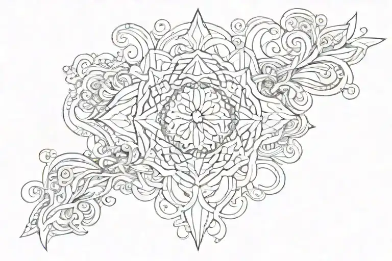suminagashi symmetrical shape tattoo design idea