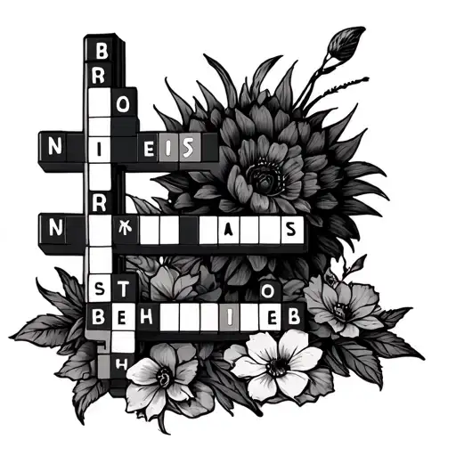 Date of birth in crossword tattoo design idea