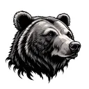 American traditional bear head tattoo design idea