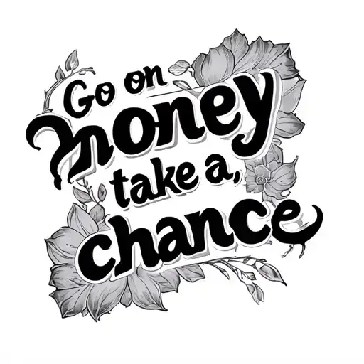 ""Go on honey, take a chance"" writing tattoo design idea
