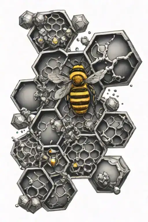 Honeycomb and Testosterone Formula tattoo design idea