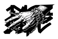 "HANDS" Bicep chain tattoo design idea