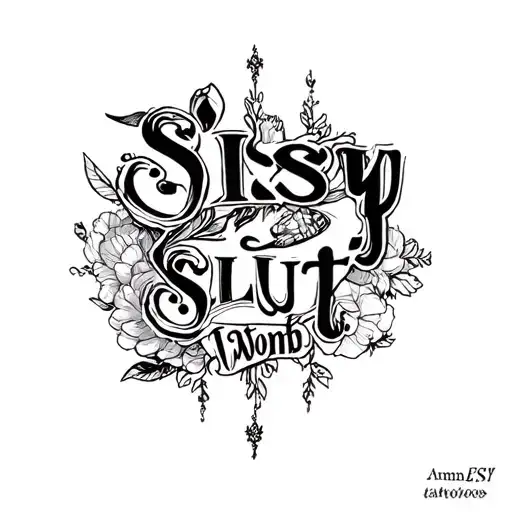 "sISSY sLUT" sissy womb tattoo tattoo design idea