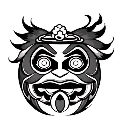 japanese daruma doll in half arm sleeve all black tattoo tattoo design idea