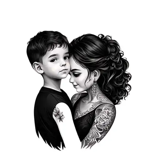 mom and son matching tattoos tattoo design idea