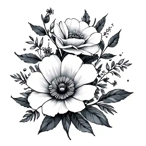 Filler Floral tattoo design idea