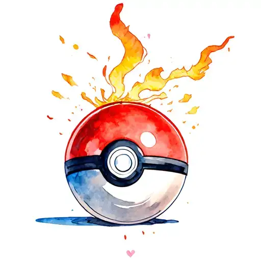 dragonball inside of a pokeball made tattoo design idea