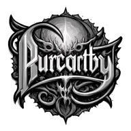 Purgatory lettering metall style tattoo design idea