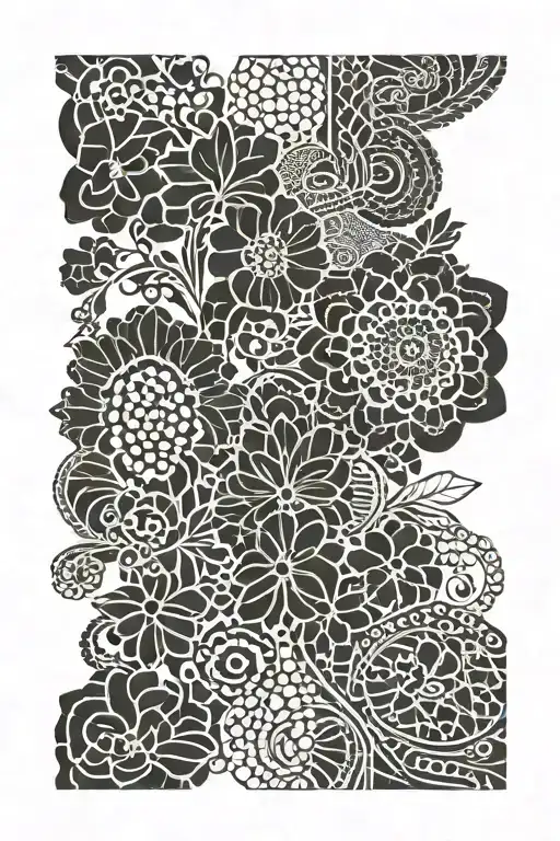 lace patterns tattoo design idea
