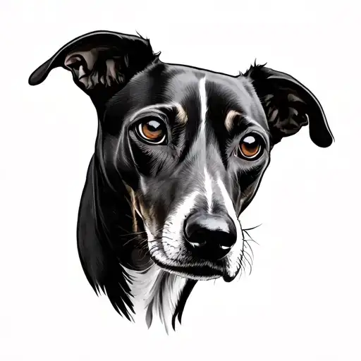 whippet dog face tattoo inspired tattoo design idea