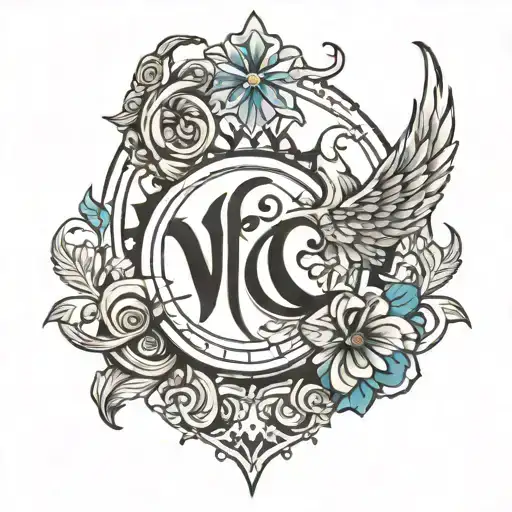 CNC virgo and Capricorn symbol incorporated tattoo design idea