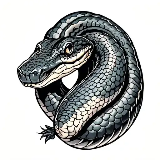 Green Anaconda tattoo design idea