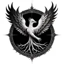 Phoenix rising tree of life design tattoo design idea