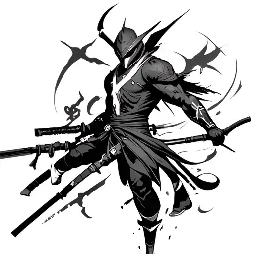 I want a traditional Japanese-style tattoo on my forearm of themed around the character Genji from Overwatch. There shou tattoo design idea