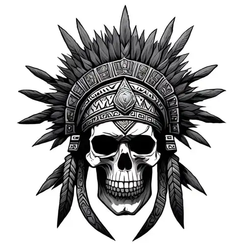 aztec warrior skull CDMX tattoo design idea