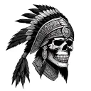 aztec warrior skull CDMX tattoo design idea