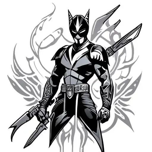 black ranger tribal inspired tattoo  tattoo design idea
