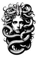 Medusa head surrounded by snakes tattoo design idea