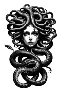Medusa head surrounded by snakes tattoo design idea