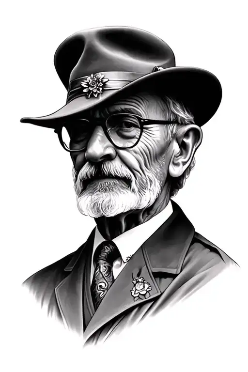 memorial for grandfather tattoo design idea