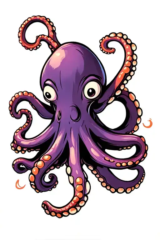 rubber hose cartoon octopus tattoo design idea