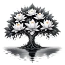 tree of life with water lily tattoo design idea