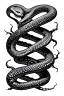 dna strand made with snakes tattoo design idea
