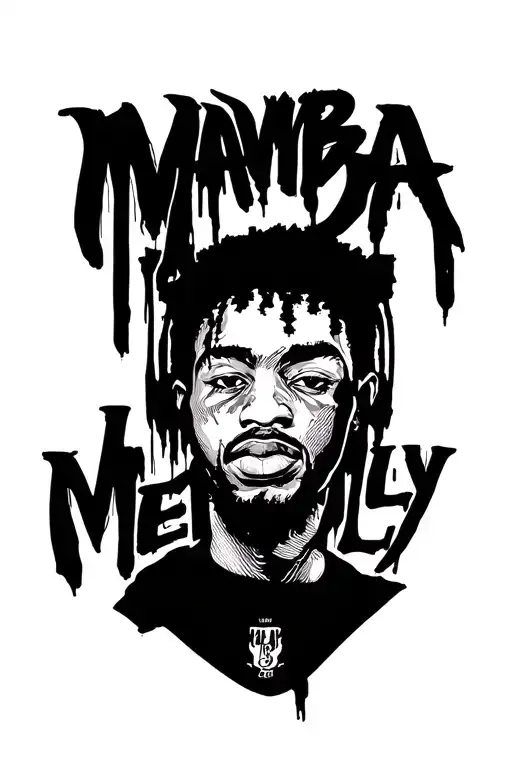 Mamba Mentality text tattoo design idea